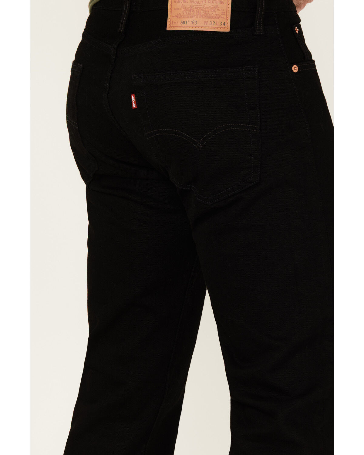 Image #4 - Levi's Men's 501 '93 Straight Leg Stretch Denim Jeans, Black, hi-res