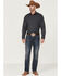 Roper Men's Charcoal Popiln Long Sleeve Snap Western Shirt , Charcoal, hi-res