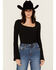 Image #1 - Free People Women's On A Cloud Bodysuit, Black, hi-res