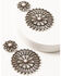 Prime Time Jewelry Women's Concho Silver & Pink Chandelier Earrings, Silver, hi-res