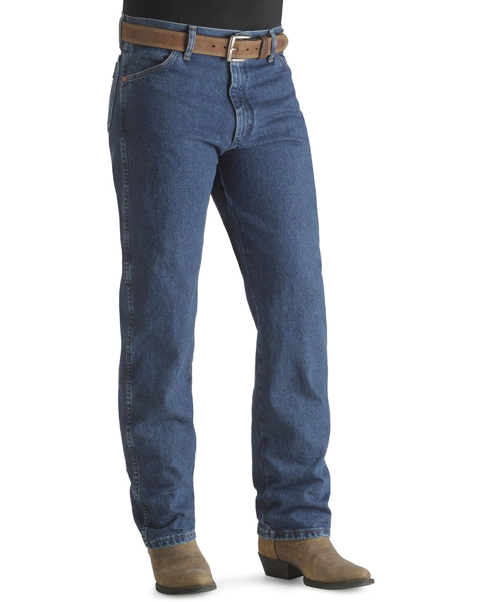 Image #2 - Wrangler Jeans - 13MWZ Original Fit Premium Wash Stonewash - Big 44"- 50" Waist, Blue, hi-res