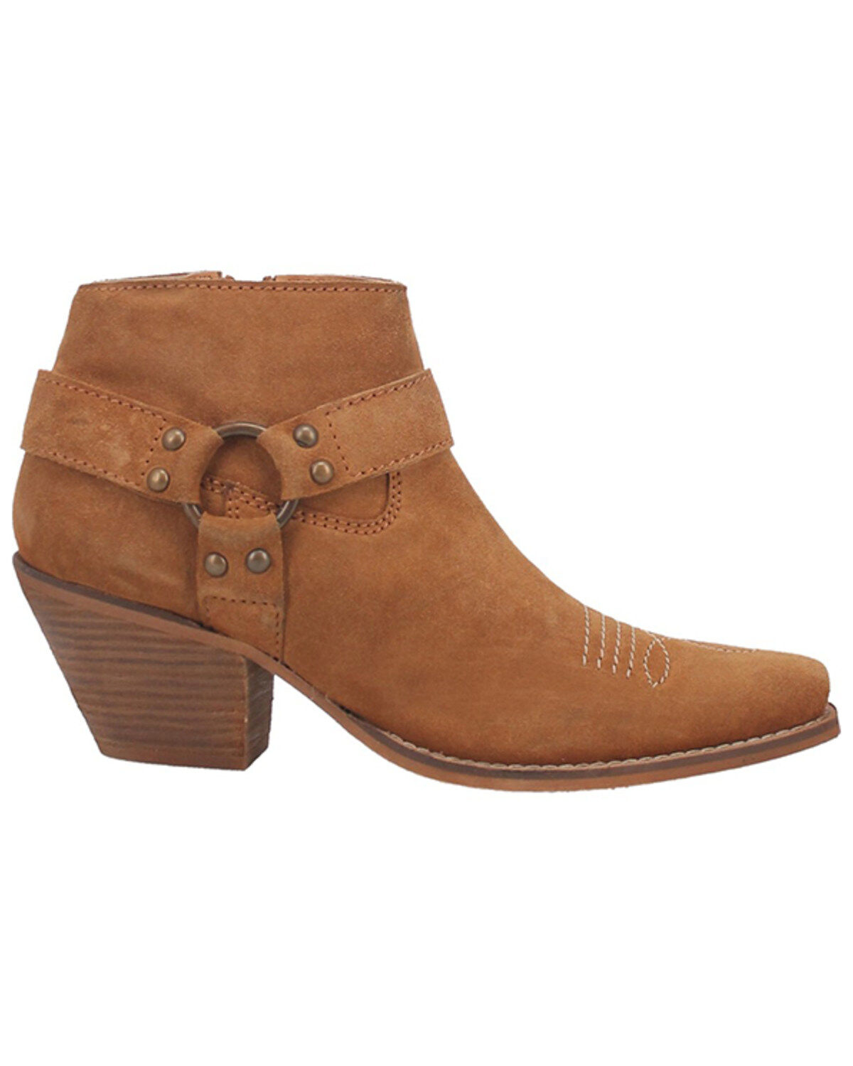 Image #2 - Dingo Women's Buckskin Western Fashion Booties - Snip Toe, Brown, hi-res