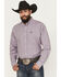 Image #1 - Cinch Men's Checkered Long Sleeve Button-Down Western Shirt, Light Purple, hi-res