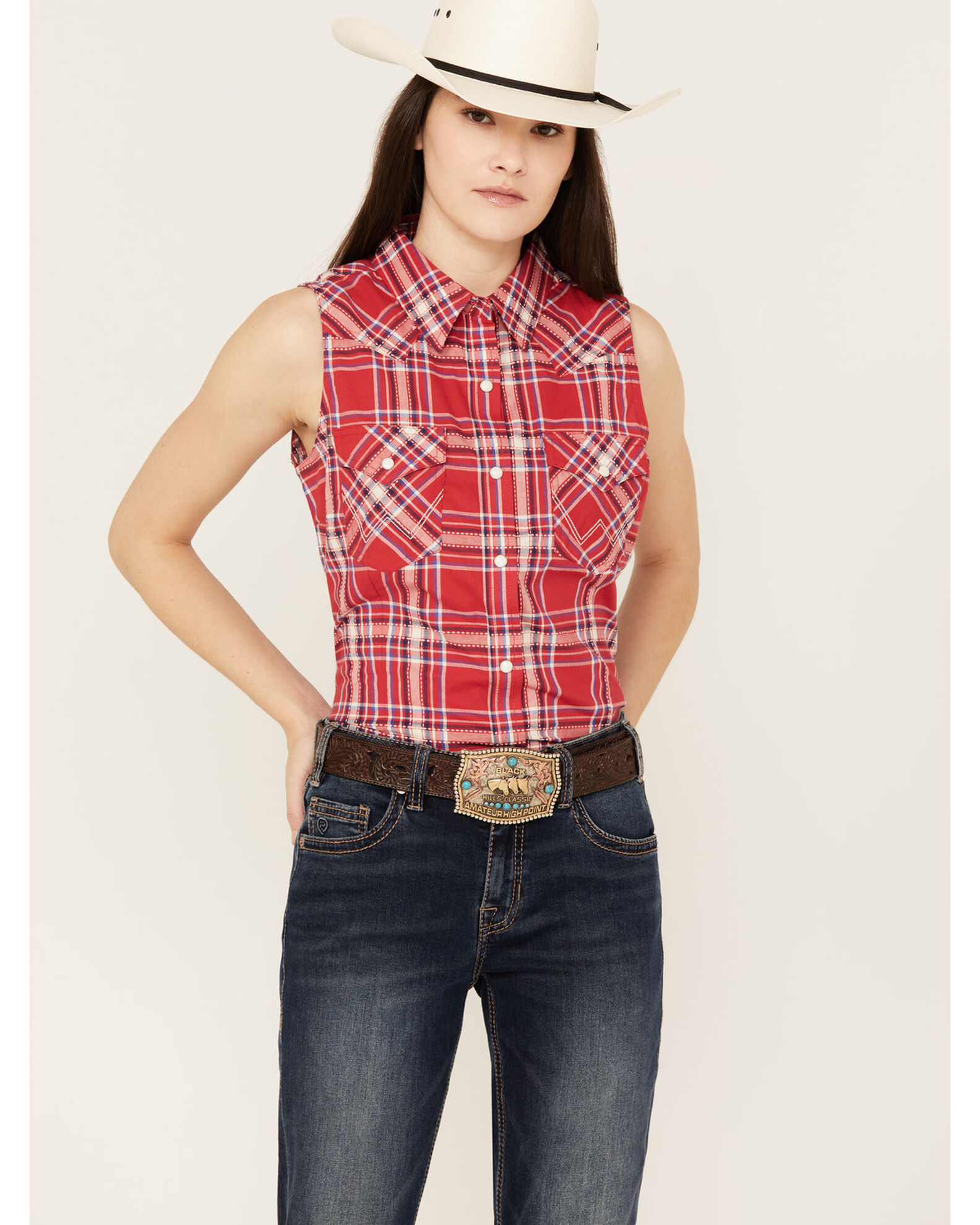 Ladies western sales sleeveless shirts