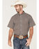 Image #1 - RANK 45® Men's Turbo Geo Print Button-Down Western Shirt, Brown, hi-res