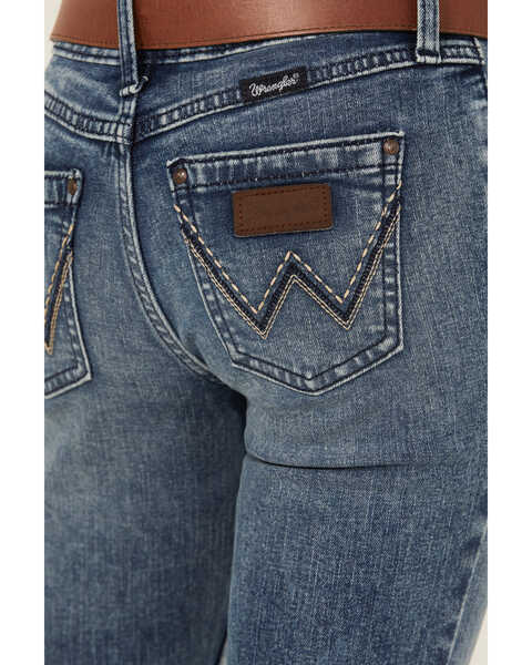 Image #4 - Wrangler Girls' Nealy Light Wash Stretch Bootcut Jeans , Light Wash, hi-res