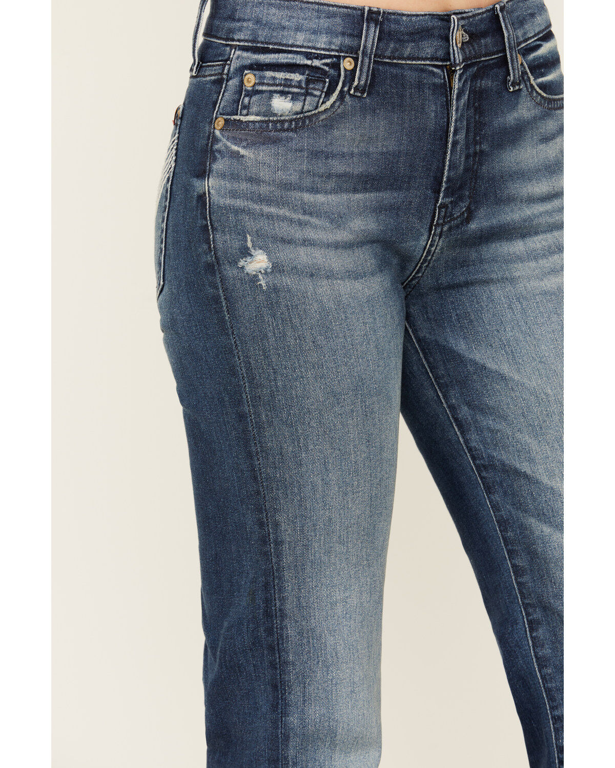Image #4 - 7 For All Mankind Women's Dark Wash Mid Rise Tailorless Dojo Trouser Jeans, Dark Wash, hi-res