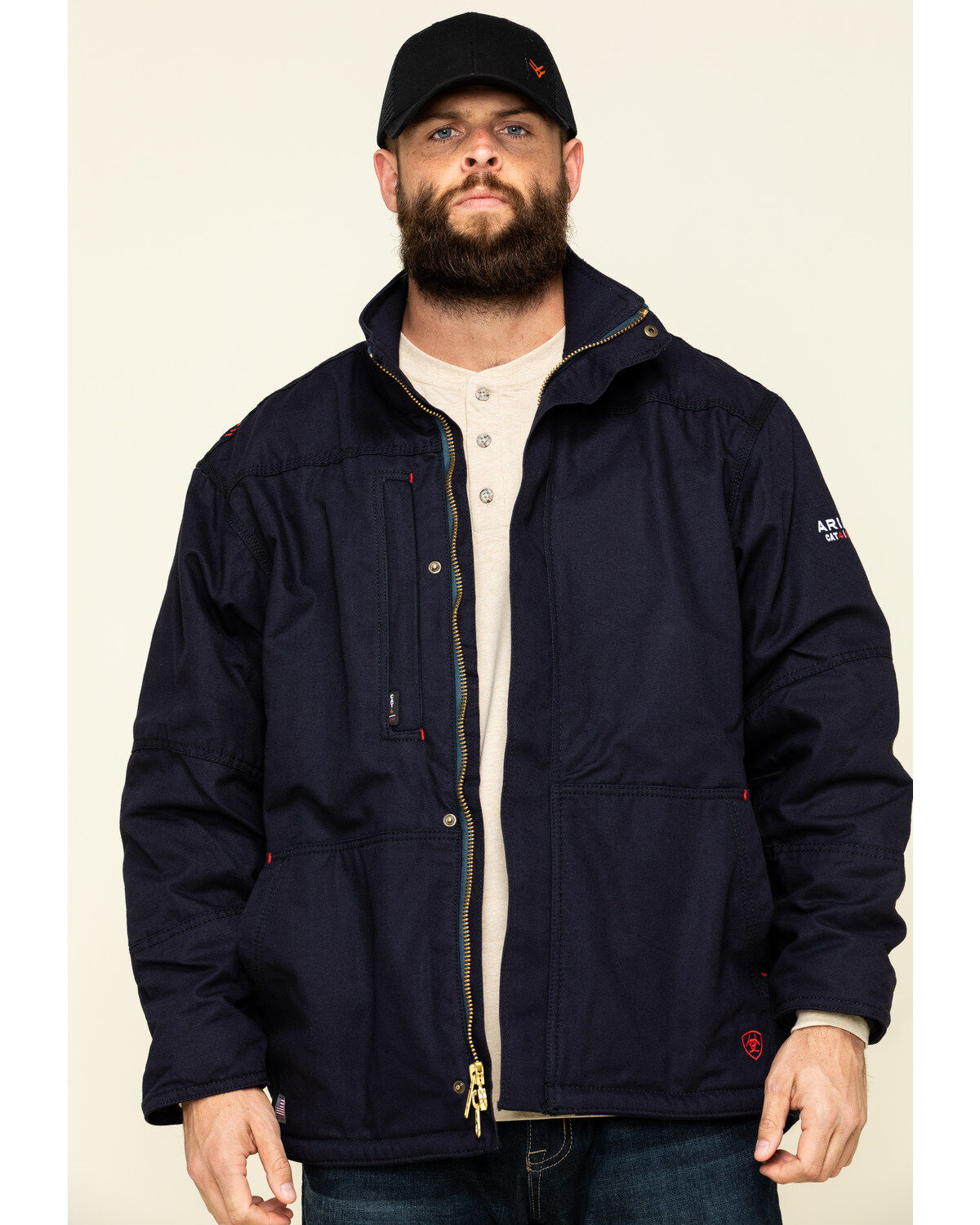 Image #1 - Ariat Men's Navy FR Workhorse Insulated Work Jacket, , hi-res