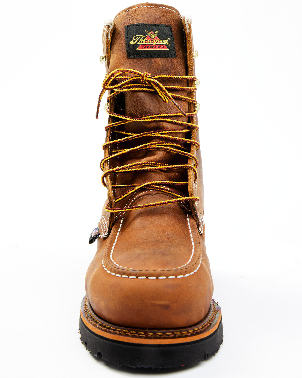Image #4 - Thorogood Men's 8" Crazyhorse USA Waterproof Work Boots - Steel Toe, Brown, hi-res