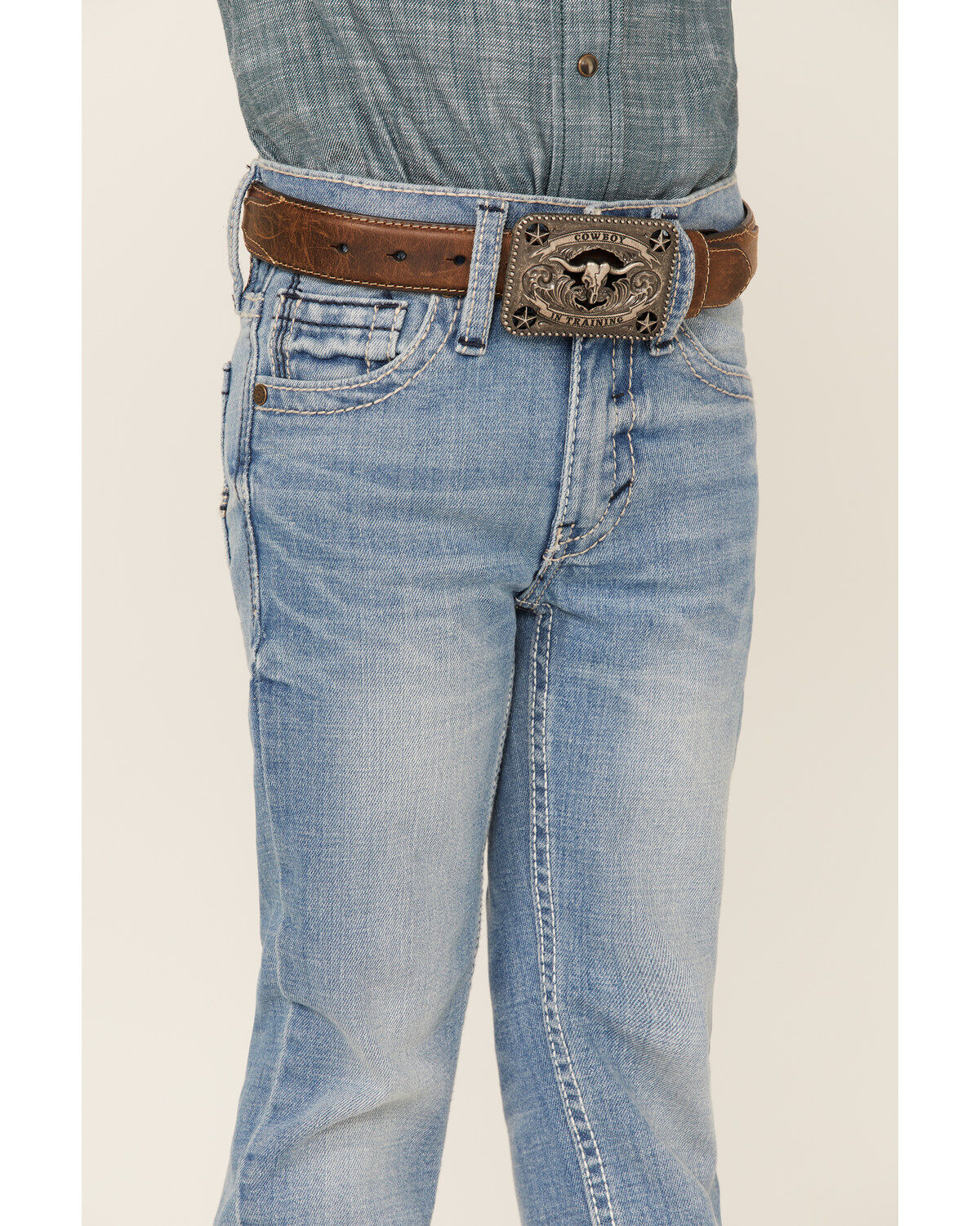 Image #4 - Cody James Little Boys' Flint Light Wash Stretch Slim Straight Jeans - Sizes 4-8, Blue, hi-res