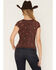 Image #4 - Wild Moss Women's Hat Print Mesh Short Sleeve Shirt, Brown, hi-res