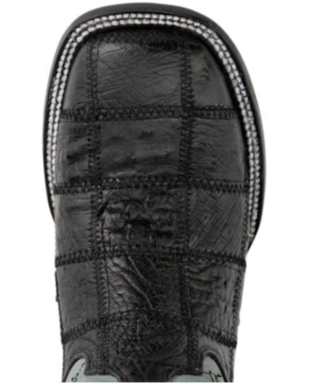 Image #6 - Ferrini Men's Ostrich Patch Exotic Western Boots, Black, hi-res