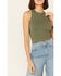 Image #3 - Free People Women's Hayley Racerback Brami, Olive, hi-res