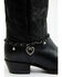 Shyanne® Women's Rhinestone Heart Boot Bracelet, Black, hi-res