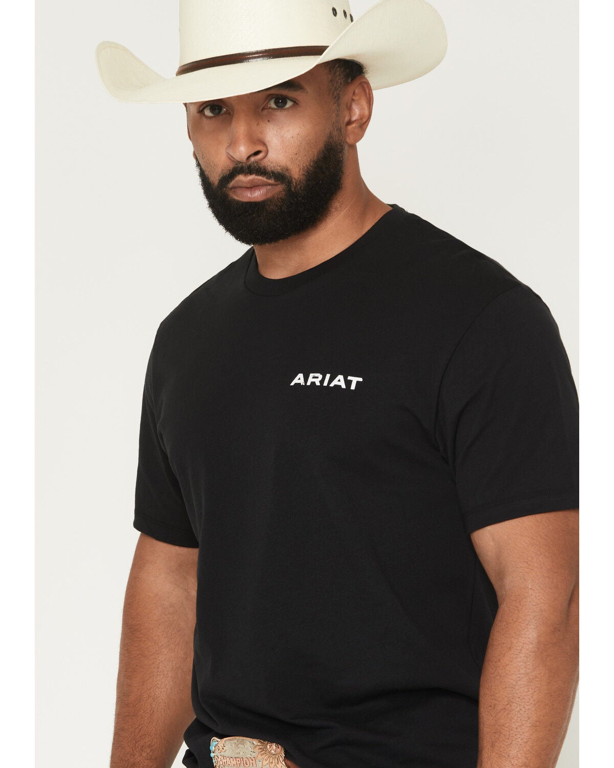 Image #3 - Ariat Men's Stiplle Steer Short Sleeve Graphic T-Shirt, Black, hi-res