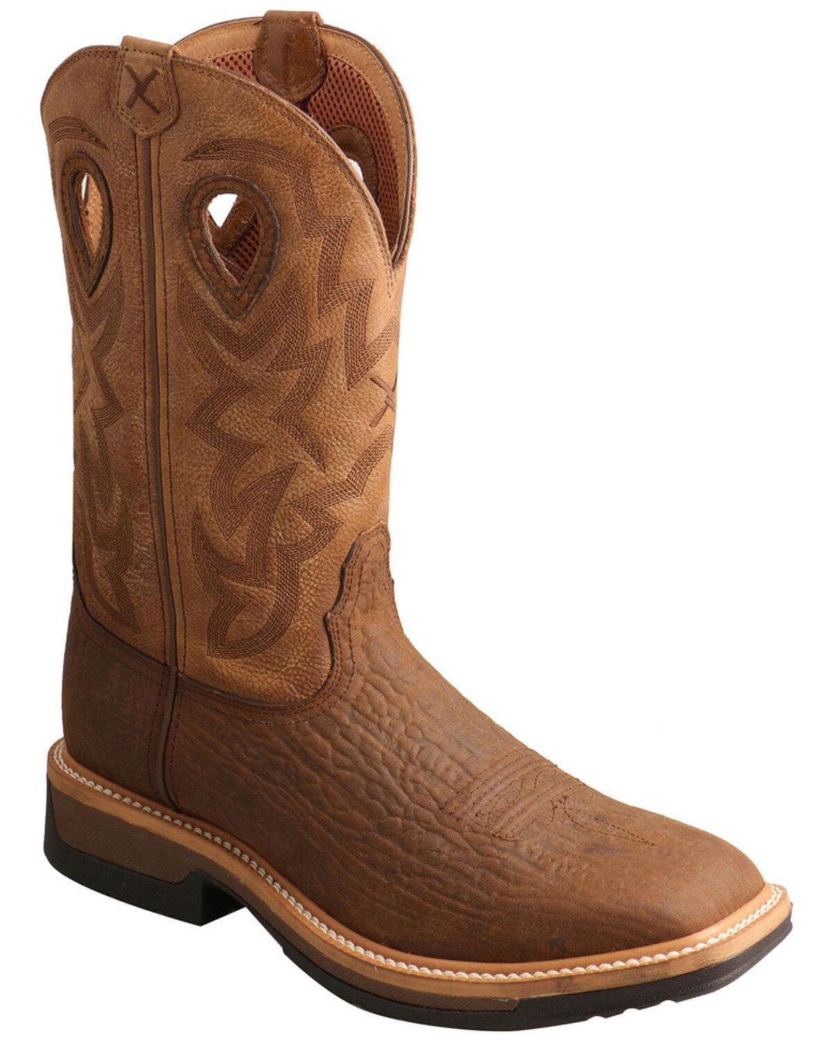 Twisted X Men's Lite Cowboy Western Work Boots - Composite Toe, Brown, hi-res