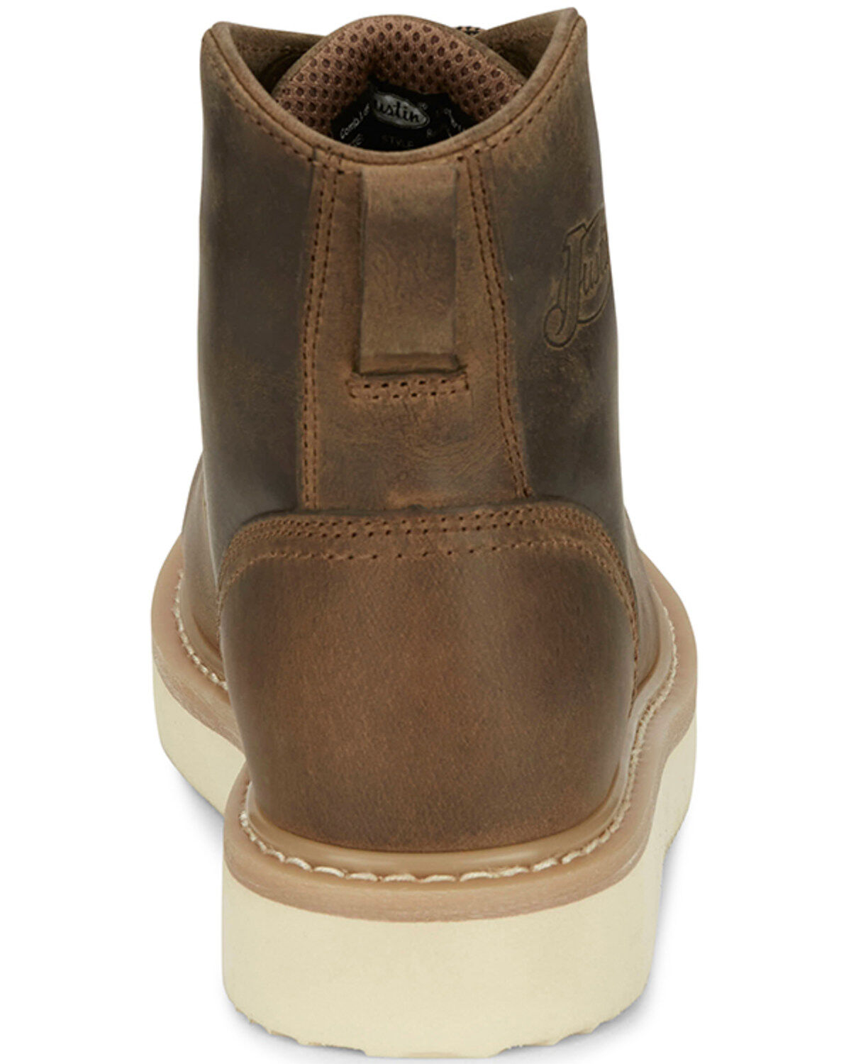 Image #4 - Justin Men's 6" Maxwell Lace-Up Work Boots - Steel Toe, Brown, hi-res