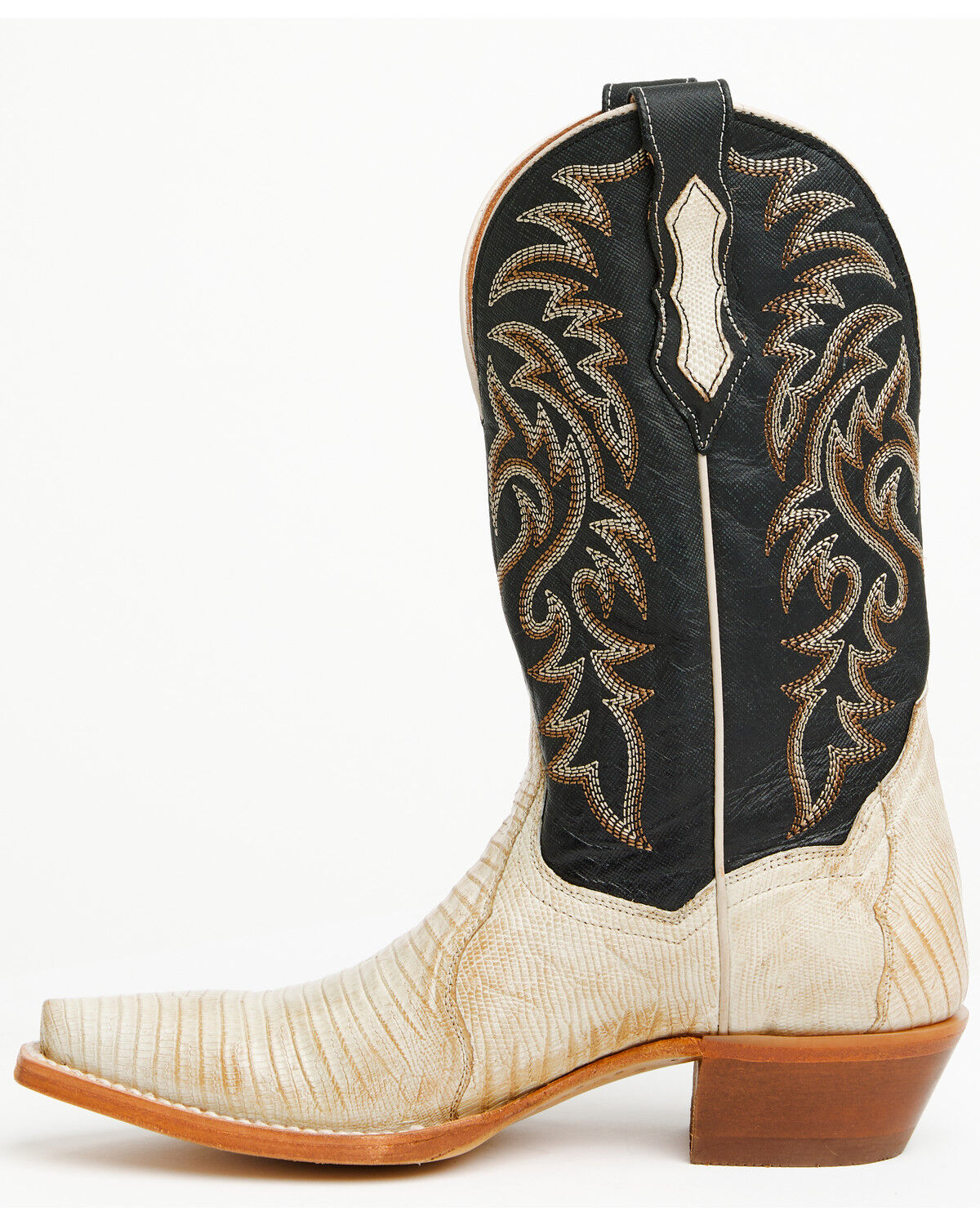 Image #3 - Dan Post Women's Exotic Teju Lizard Western Boots - Snip Toe, Ivory, hi-res