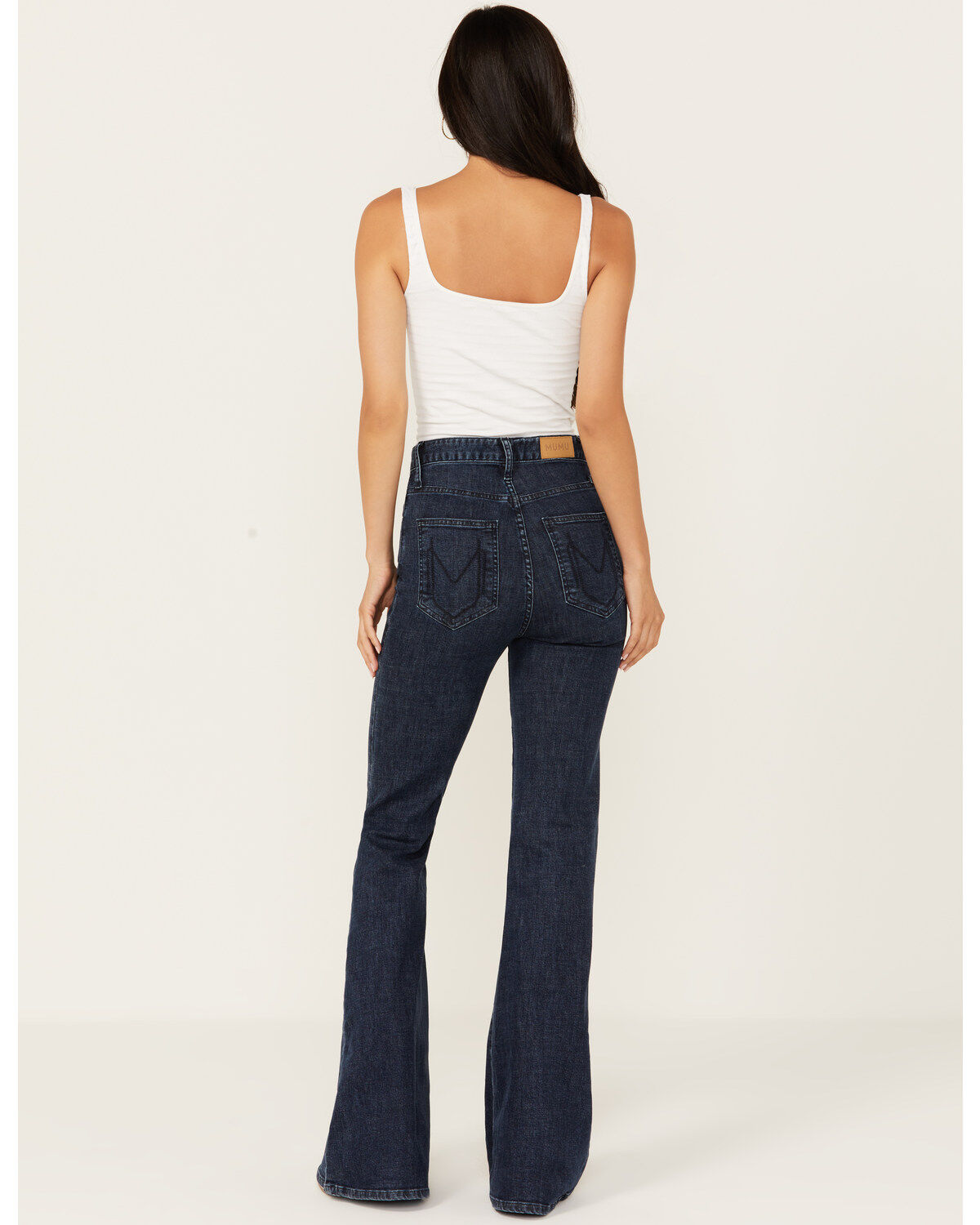 Image #3 - Show Me Your Mumu Women's Dark Wash Hawn Bell Flare Stretch Denim Jeans, Dark Wash, hi-res