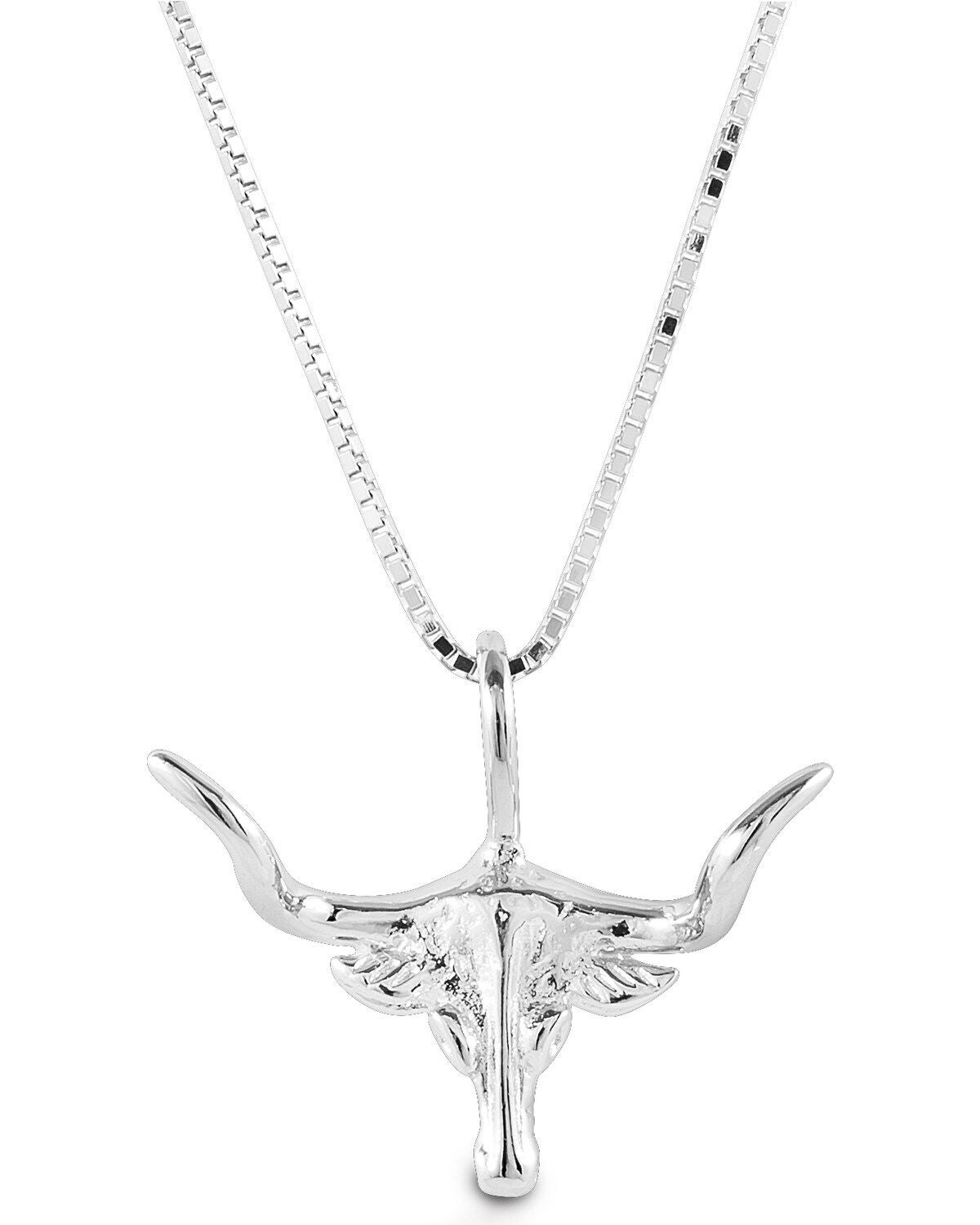 Kelly Herd Women's Small Longhorn Necklace, Silver, hi-res