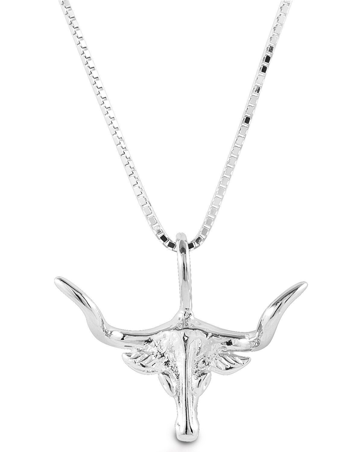 Image #1 - Kelly Herd Women's Small Longhorn Necklace, Silver, hi-res