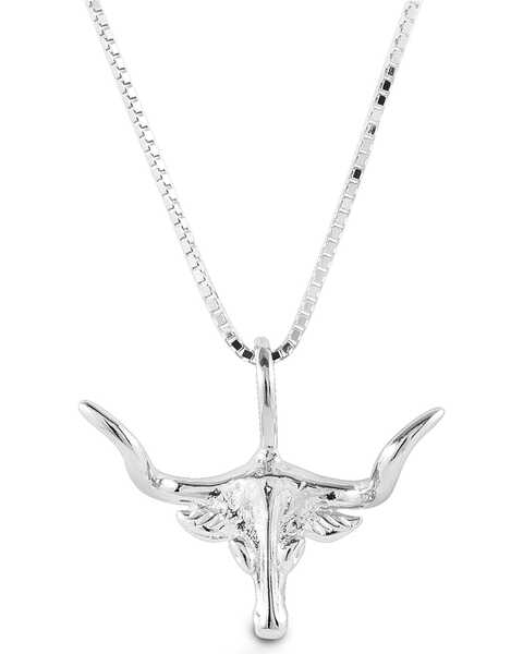  Kelly Herd Women's Small Longhorn Necklace , Silver, hi-res