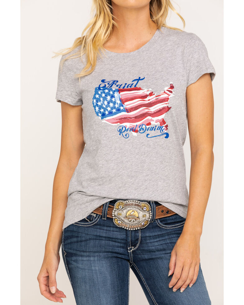 Ariat Women S R E A L Heather Grey Painted States Tee Boot Barn