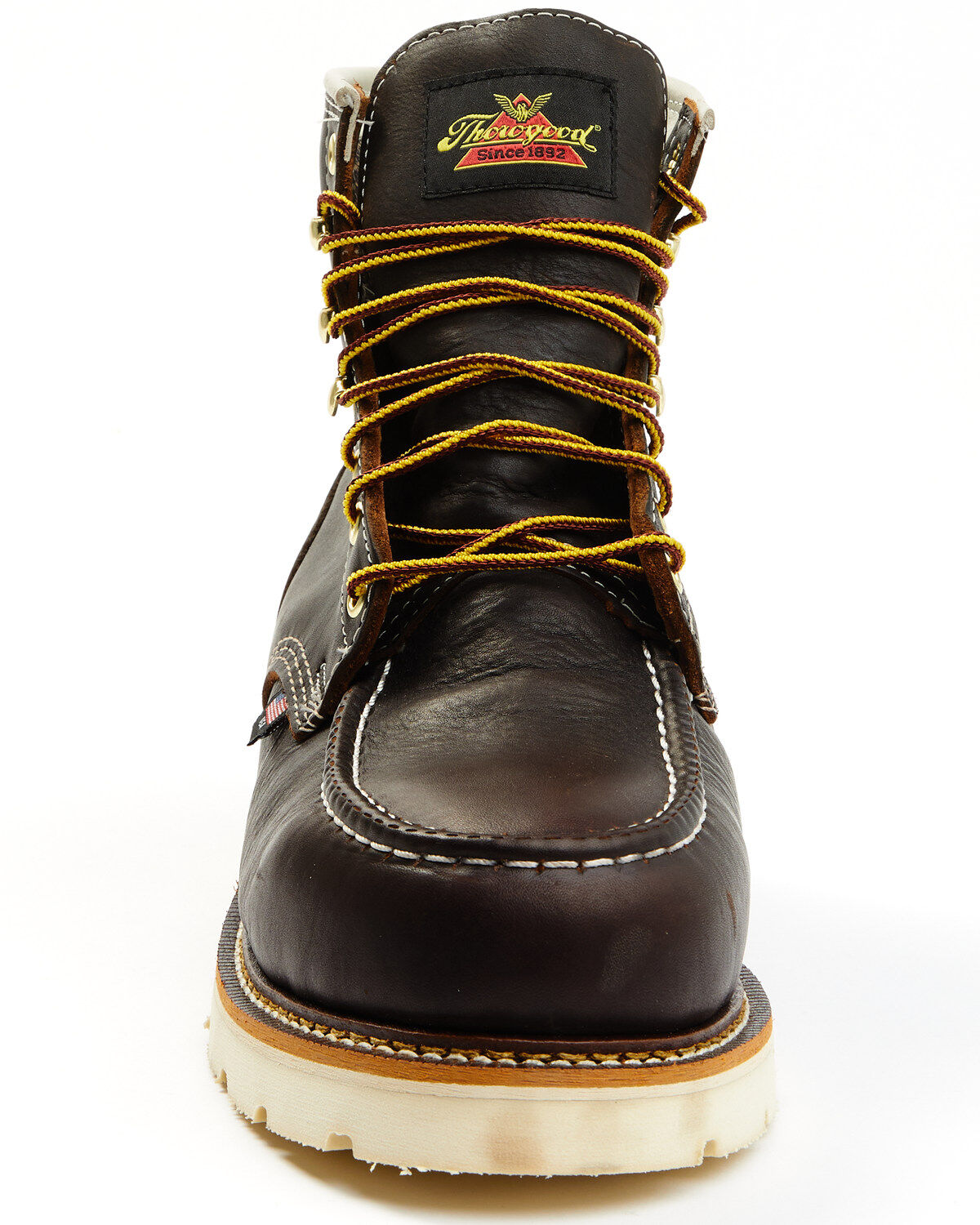 Image #4 - Thorogood Men's Boot Barn Exclusive 6" Waterproof Lace-Up Work Boots - Moc Soft Toe, Brown, hi-res