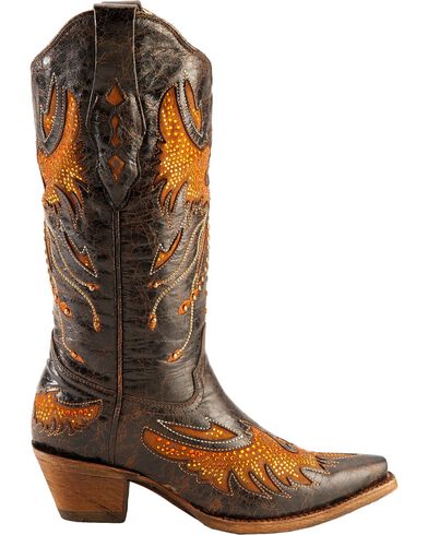 Corral Women's Eagle Inlay and Crystal Snip Toe Boots | Boot Barn