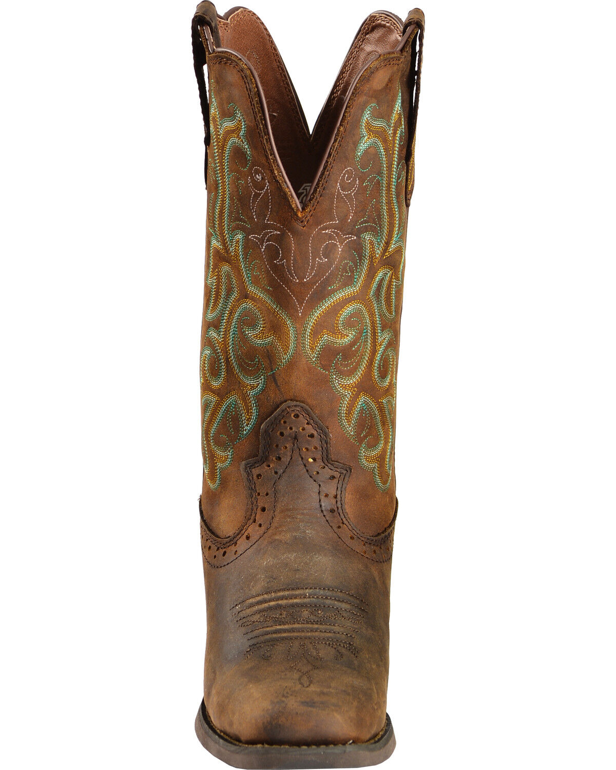 Image #4 - Justin Women's 12" Square Toe Stampede Western Boots, Sorrel, hi-res