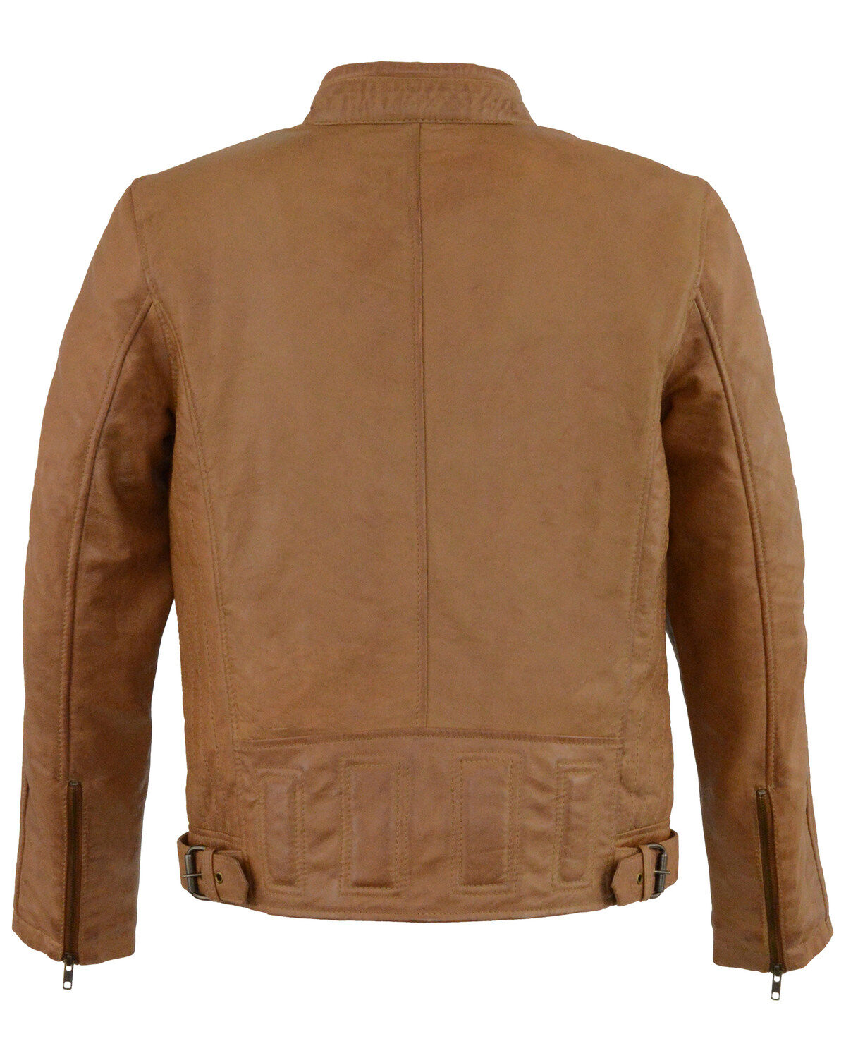 Milwaukee Leather Men's Tan Stand Up Collar Leather Jacket