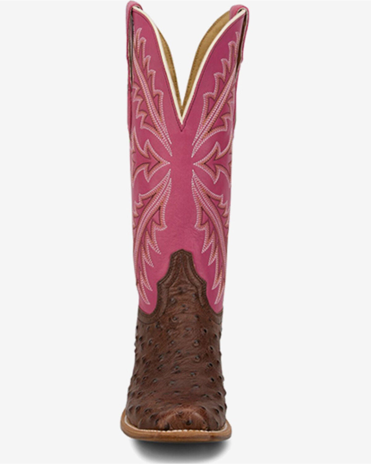 Image #4 - Tony Lama Women's Amber Exotic Ostrich Western Boots - Square Toe, Chocolate, hi-res