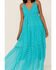 En Creme Women's Metallic Dobby Dot Maxi Dress , Teal, hi-res