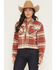 Image #1 - Shyanne Women's Pershing Plaid Print Long Sleeve Cropped Flannel Shirt, Caramel, hi-res