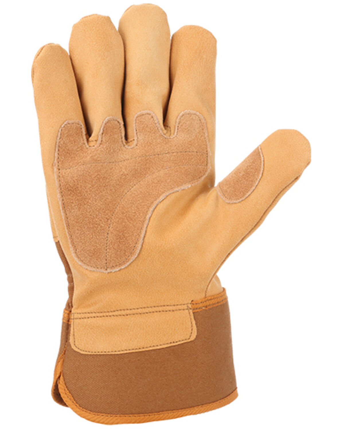 Image #2 - Carhartt Men's Duck & Synthetic Leather Safety Cuff Work Gloves, Brown, hi-res