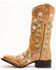 Image #4 - Corral Girls' Floral Embroidered Blacklight Western Boots - Square Toe, Honey, hi-res