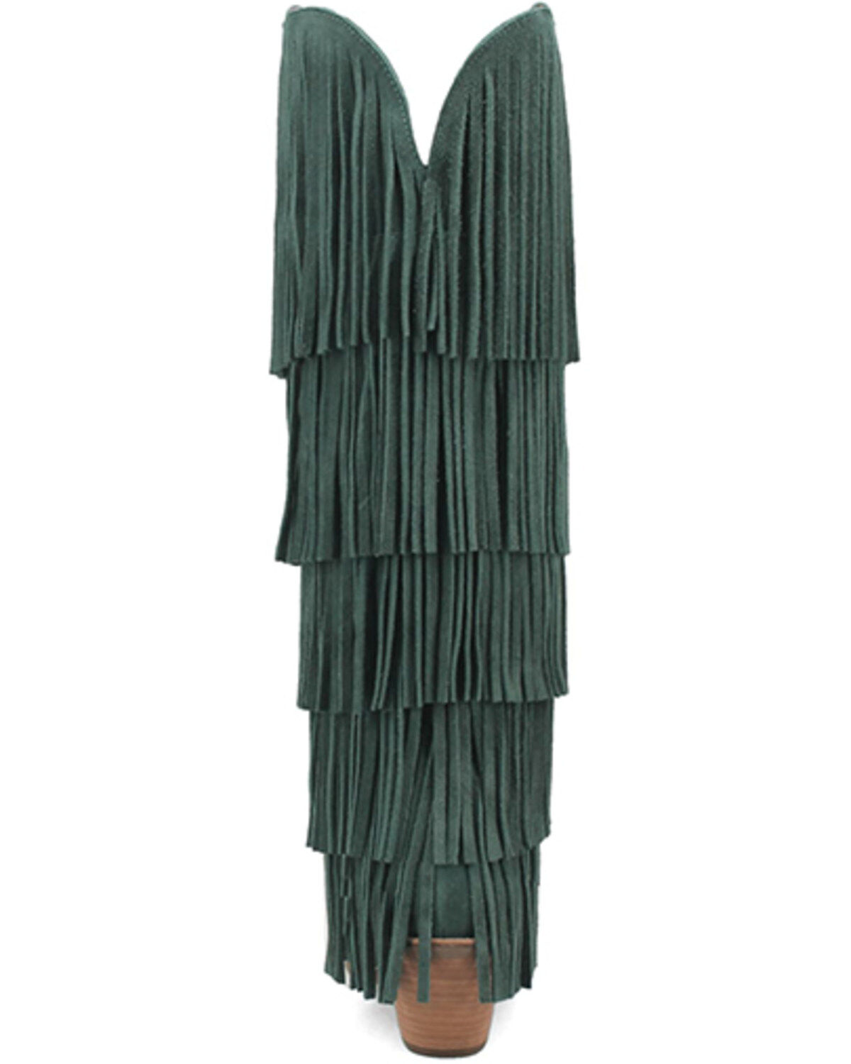 Image #5 - Dingo Women's Wild Child Suede Fringe Tall Western Boots - Snip Toe, Green, hi-res