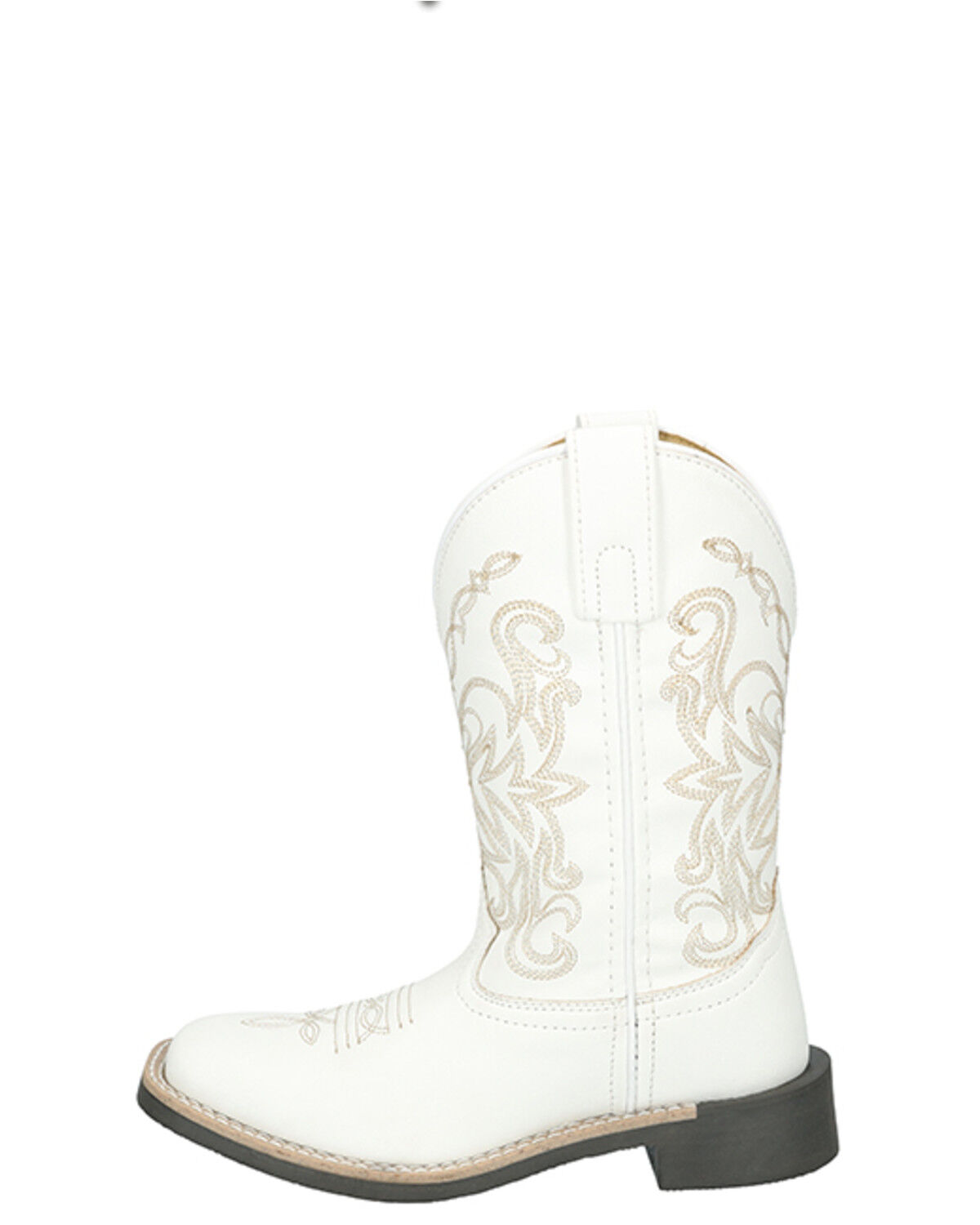 Image #3 - Smoky Mountain Little Girls' Bonnie Western Boots - Broad Square Toe, White, hi-res