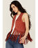 Image #2 - Rock & Roll Denim Women's Faux Suede Studded Fringe Vest, Rust Copper, hi-res