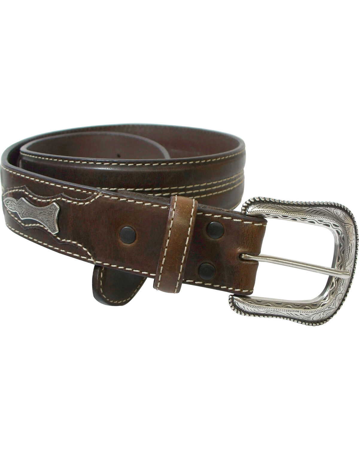 Image #1 - Roper Men's Concho Belt, Brown, hi-res