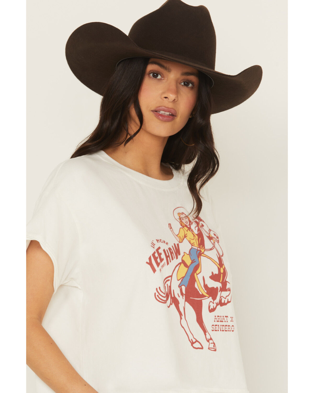 Image #2 - Ariat X Sendero Women's Yeehaw Short Sleeve Graphic Tee, White, hi-res