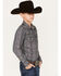 Cody James Boys' Paisley Stripe Print Long Sleeve Snap Western Shirt, Purple, hi-res