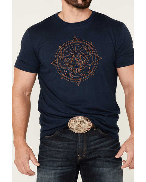 Cody James Men's Navy Directional Graphic Short Sleeve T-Shirt , Navy, hi-res