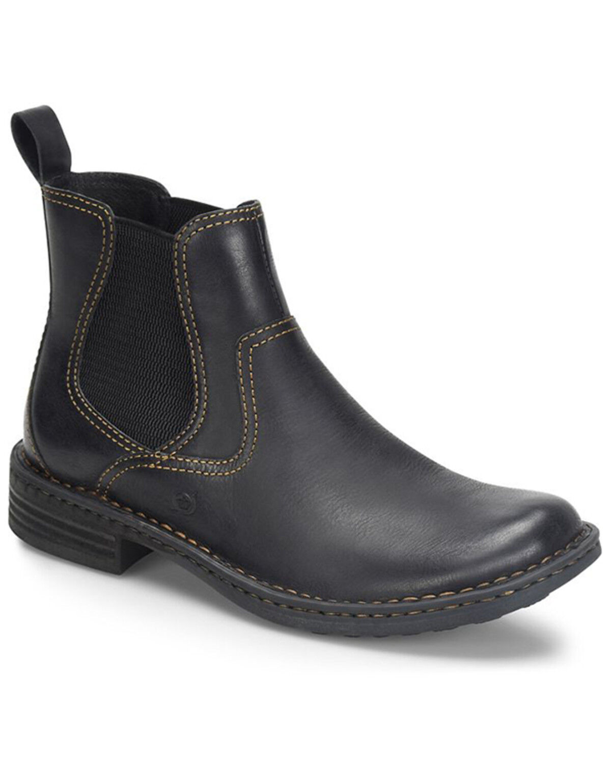 Image #1 - Born Men's Hemlock Chelsea Boots - Broad Square Toe, Black, hi-res