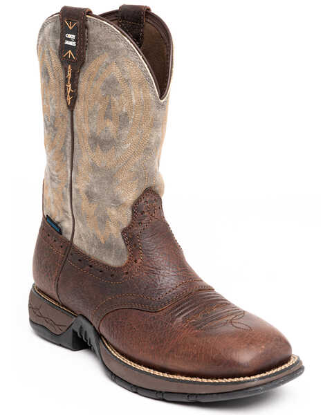 Brothers & Sons Men's Tyche Lite Performance Western Boots - Broad Square Toe, Brown, hi-res