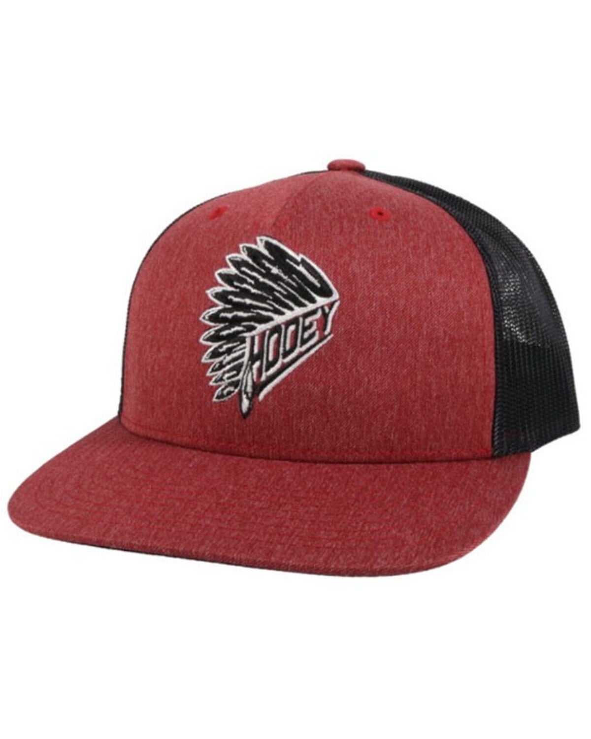 Hooey Men's Quanah Soft Trucker Cap, Maroon, hi-res