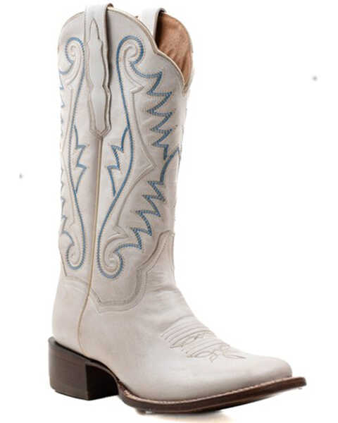 Image #1 - Dan Post Women's Sugar Western Boots - Broad Square Toe, White, hi-res