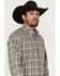 Image #2 - Wrangler Men's Bucking Cancer Plaid Print Long Sleeve Button-Down Western Shirt - Tall, Black, hi-res