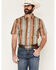 Image #1 - Cody James Men's Southwestern Stripe Print Short Sleeve Button-Down Stretch Western Shirt, Brown, hi-res