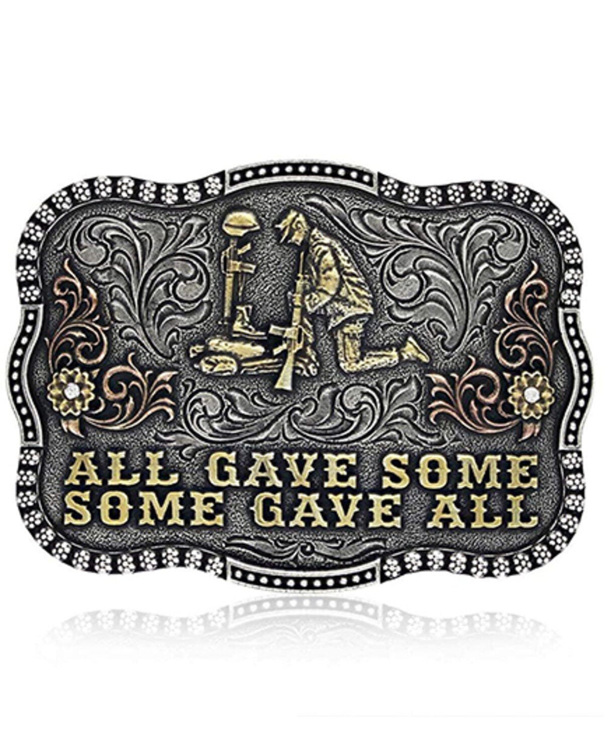 Montana Silversmiths Men's All Gave Some Remembrance Buckle, Bronze, hi-res